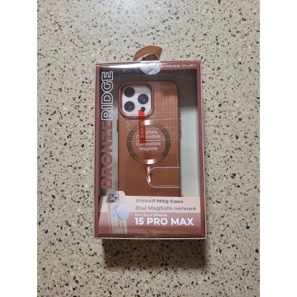 Bronze Ridge Ribbed iPhone 15 Pro Max Magsafe Protective Cellphone Case